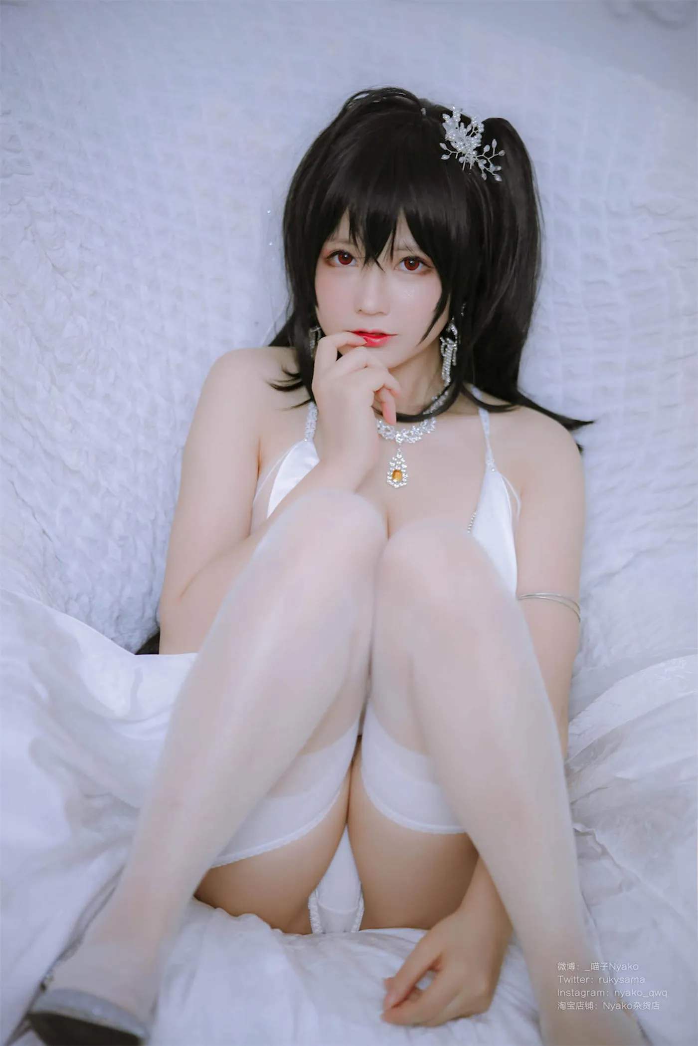 Nyako喵子 – NO.40 大凤纯白婚纱 [65P]插图4